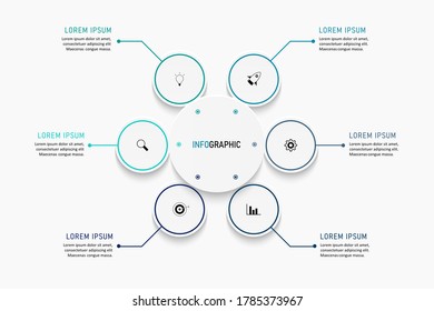 Business data visualization. Process chart. Abstract elements of graph, diagram with steps, options, parts or processes. Vector business template for presentation. Creative concept for infographic.