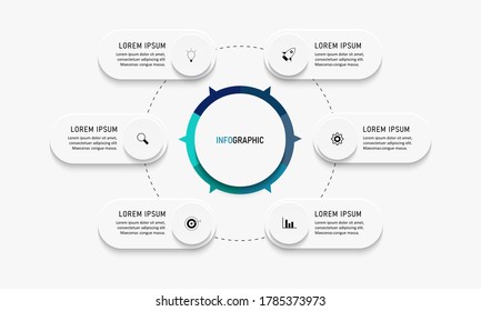 Business data visualization. Process chart. Abstract elements of graph, diagram with steps, options, parts or processes. Vector business template for presentation. Creative concept for infographic.