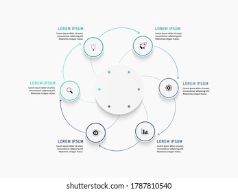 Business data visualization. Process chart. Abstract elements of graph, diagram with steps, options, parts or processes. Vector business template . Creative concept for infographic.