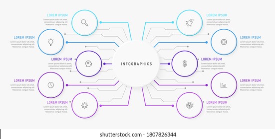 Business data visualization. Process chart element. Abstract graph with diagram with steps options, parts or processes. Vector business template.  Creative concept for infographic. 