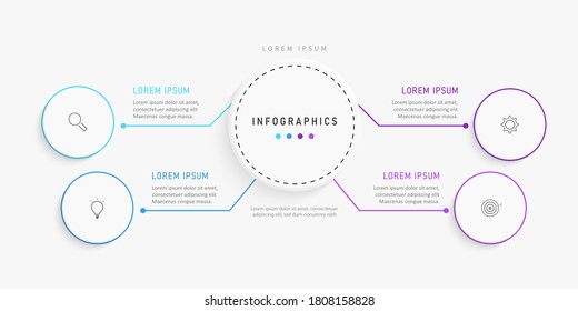 Business data visualization. Process chart element. Abstract graph with diagram with steps options, parts or processes. Vector business template.  Creative concept for infographic. 
