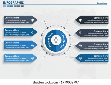 Business data visualization. Process chart. Abstract elements of graph, diagram with steps, options, parts or processes.Circle infographic template six option for business presentation.