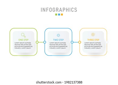 Business Data Visualization. Process Chart. Abstract Elements Of Graph, Diagram With 3 Steps, Options, Parts Or Processes. Creative Concept For Infographic.