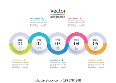 Business data visualization. Process chart. Abstract elements of graph, diagram with steps, options, parts or processes. Vector business template for presentation.