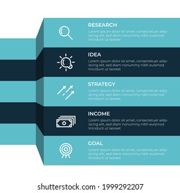 Business data visualization. Process chart. with five options. Abstract element of graph, diagram, step, option, processes. Vector business template for presentation. Creative concept for infographic.