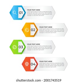 Business data visualization. Process chart. with four options. Abstract element of graph, diagram, step, option, processes. Vector business template for presentation. Creative concept for infographic.