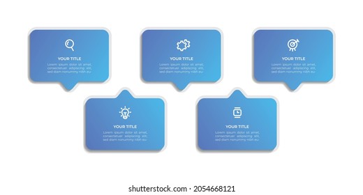 Business data visualization. Process chart. with five options. Abstract element of graph, diagram, step, option, processes. Vector business template for presentation. Creative concept for infographic.