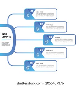 Business data visualization. Process chart. with five options. Abstract element of graph, diagram, step, option, processes. Vector business template for presentation. Creative concept for infographic.