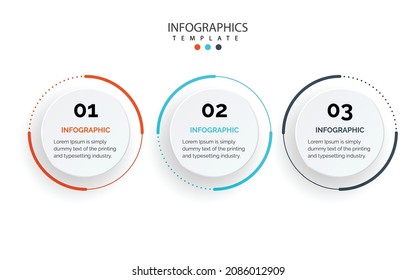 Business data visualization. Process chart. Abstract elements of graph, diagram with 3 steps, options, parts or processes. Creative concept for infographic.