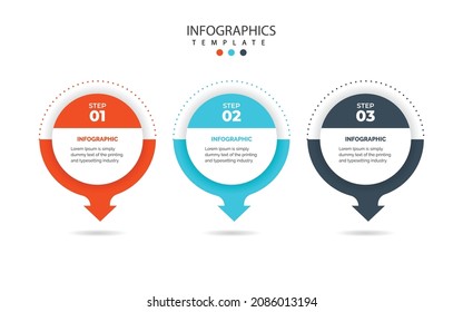 Business data visualization. Process chart. Abstract elements of graph, diagram with 3 steps, options, parts or processes. Creative concept for infographic.