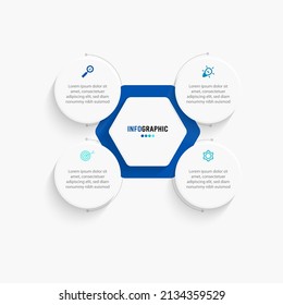 Business data visualization. Process chart. Abstract elements of graph, diagram with steps, options, parts or processes. Vector business template for presentation. Creative concept for infographic