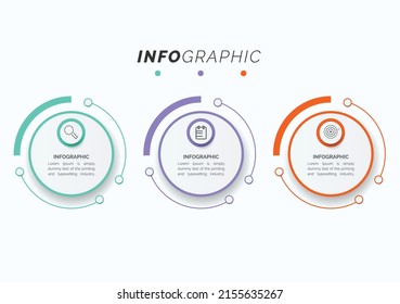Business data visualization. Process chart. Abstract elements of graph, diagram with 3 steps, options, parts or processes. Creative concept for infographic.