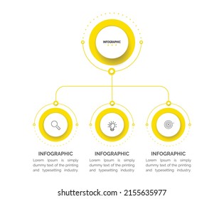 Business data visualization. Process chart. Abstract elements of graph, diagram with 3 steps, options, parts or processes. Creative concept for infographic.