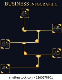 Business data visualization. Process chart. Abstract elements of graph, diagram with steps, options, parts or processes. Vector business template for presentation. Creative concept for infographic.
