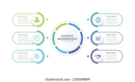 Business data visualization. Process chart. Abstract elements of graph, diagram with steps, options, parts or processes. Vector business template for presentation. Creative concept for infographic.