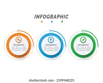 Business data visualization. Process chart. Abstract elements of graph, diagram with 3 steps, options, parts or processes. Creative concept for infographic.
