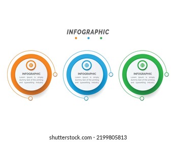 Business data visualization. Process chart. Abstract elements of graph, diagram with 3 steps, options, parts or processes. Creative concept for infographic.