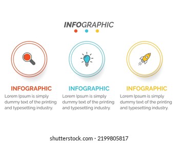 Business data visualization. Process chart. Abstract elements of graph, diagram with 3 steps, options, parts or processes. Creative concept for infographic.