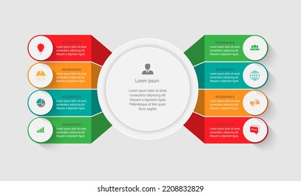 Business data visualization. Process chart. Abstract elements of graphs, diagrams with steps, options, sections or processes. Vector business template for presentations. Creative concept for infograph