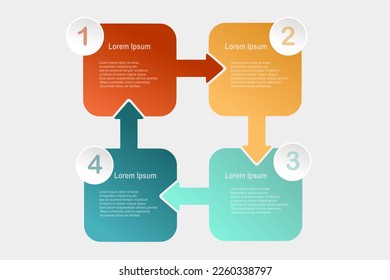 For business data visualization. Process chart. Abstract elements of graph, diagram with 4 steps, options, parts or processes.  business template for presentation. Creative concept for infographic