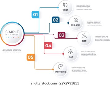 Business data visualization. Process chart. Abstract elements of graph, Parts or Processes. Business presentation.