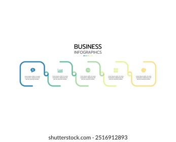 Business data visualization. Process chart. Abstract elements of graph, diagram with 5 steps, options, parts or processes. Vector business template for presentation. Creative concept for infographic.