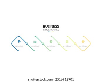 Business data visualization. Process chart. Abstract elements of graph, diagram with 5 steps, options, parts or processes. Vector business template for presentation. Creative concept for infographic.