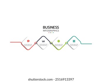 Business data visualization. Process chart. Abstract elements of graph, diagram with 4 steps, options, parts or processes.