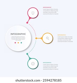 Business data visualization. Process chart. Abstract elements of graph, diagram with 3 steps, options, parts or processes. Vector business template for presentation. Creative concept for infographic