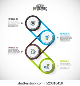 Business data visualization. Process chart. Abstract elements of graph, diagram with 4 steps, options, parts or processes. Vector business template for presentation. Creative concept for infographic.