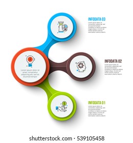 Business data visualization. Process chart. Abstract elements of graph, diagram with 3 steps, options, parts or processes. Vector business template for presentation. Creative concept for infographic.