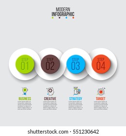 Business data visualization. Process chart. Abstract elements of graph, diagram with 4 steps, options, parts or processes. Vector business template for presentation. Creative concept for infographic.