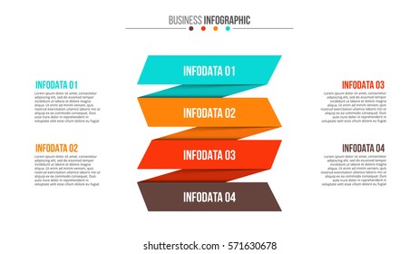Business data visualization. Process chart. Abstract elements of graph, diagram with 4 steps, options, parts or processes. Vector business template for presentation. Creative concept for infographic.
