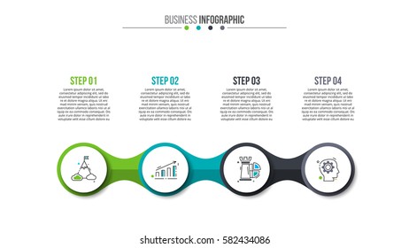 Business data visualization. Process chart. Abstract elements of graph, diagram with 4 steps, options, parts or processes. Vector business template for presentation. Creative concept for infographic.