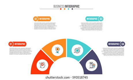 Business data visualization. Process chart. Abstract elements of graph, diagram with 4 steps, options, parts or processes. Vector business template for presentation. Creative concept for infographic.