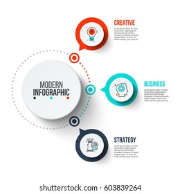 Business data visualization. Process chart. Abstract elements of graph, diagram with 3 steps, options, parts or processes. Vector business template for presentation. Creative concept for infographic.