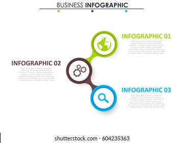 Business data visualization. Process chart. Abstract elements of graph, diagram with 3 steps, options, parts or processes. Vector business template for presentation. Creative concept for infographic.