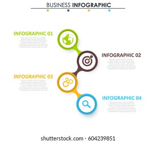 Business data visualization. Process chart. Abstract elements of graph, diagram with 4 steps, options, parts or processes. Vector business template for presentation. Creative concept for infographic.