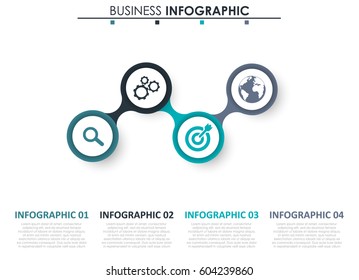 Business data visualization. Process chart. Abstract elements of graph, diagram with 4 steps, options, parts or processes. Vector business template for presentation. Creative concept for infographic.