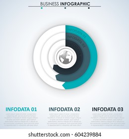 Business data visualization. Process chart. Abstract elements of graph, diagram with 3 steps, options, parts or processes. Vector business template for presentation. Creative concept for infographic.