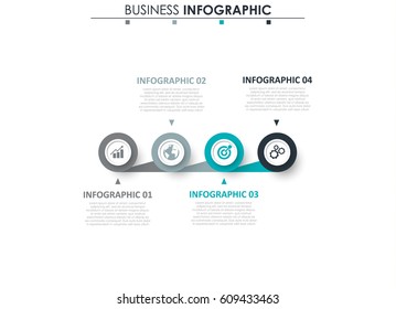 Business data visualization. Process chart. Abstract elements of graph, diagram with 4 steps, options, parts or processes. Vector business template for presentation. Creative concept for infographic.