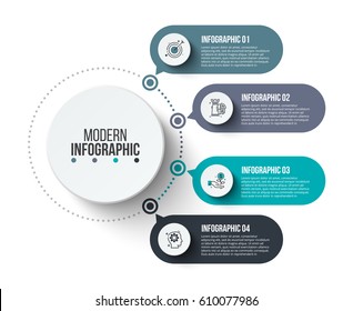 Business data visualization. Process chart. Abstract elements of graph, diagram with 4 steps, options, parts or processes. Vector business template for presentation. Creative concept for infographic.