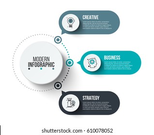 Business data visualization. Process chart. Abstract elements of graph, diagram with 3 steps, options, parts or processes. Vector business template for presentation. Creative concept for infographic.