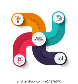 Business data visualization. Process chart. Abstract elements of graph, diagram with 4 steps, options, parts or processes. Vector business template for presentation. Creative concept for infographic.