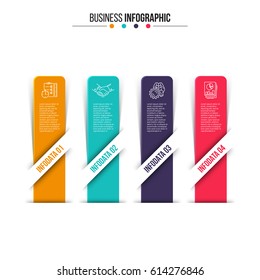 Business data visualization. Process chart. Abstract elements of graph, diagram with 4 steps, options, parts or processes. Vector business template for presentation. Creative concept for infographic.