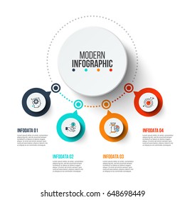 Business data visualization. Process chart. Abstract elements of graph, diagram with 4 steps, options, parts or processes. Vector business template for presentation. Creative concept for infographic.