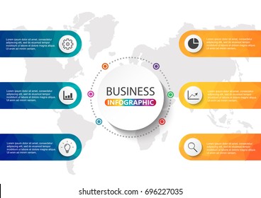 Business data visualization. Process chart. Abstract elements of graph, diagram with steps, options, parts or processes. Vector business template for presentation. Creative concept for infographic.