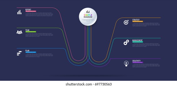Business data visualization. Process chart. Abstract elements of graph, diagram with 6 steps, Parts or Processes. Business presentation.