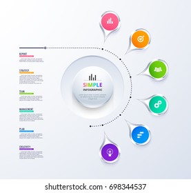 Business data visualization. Process chart. Abstract elements of graph, diagram with 6 steps, Parts or Processes. Business presentation.