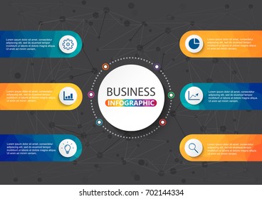 Business data visualization. Process chart. Abstract elements of graph, diagram with steps, options, parts or processes. Vector business template for presentation. Creative concept for infographic.